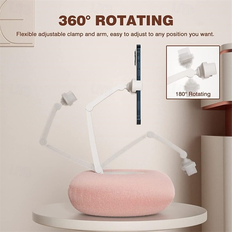 zwanenhals mobiele telefoonhouder bed hoek hoogte verstelbaar zachte kussenhouder voor bed compatibel met 14 pro max 13 pro max ect. samsung s10 s9 s8 & ander 2026 - $38.99 –P5