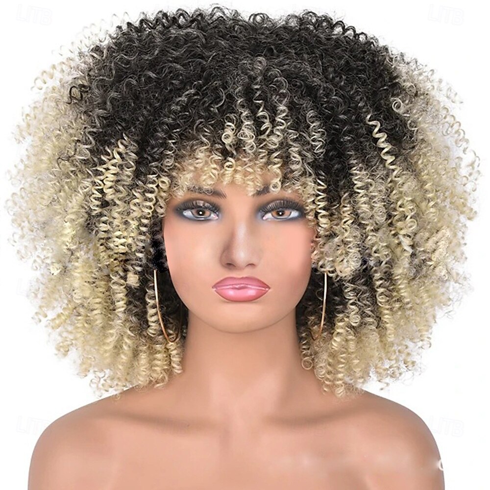 Peruca de Carnaval 2026 Loiro Vermelho Preta Afro Afro Kinky Curto Peruca sintética para festivais Mardi Gras Parada Cabelo para fantasia de cosplay para Feminino de 2026 por $18.99 –P4