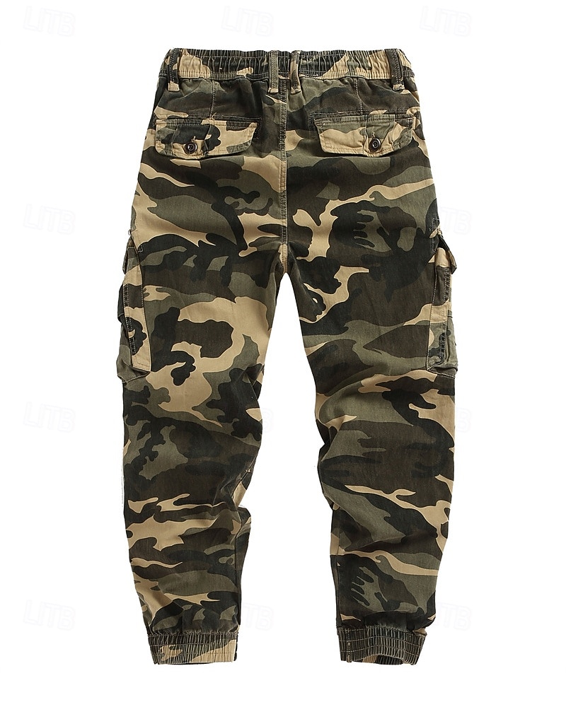 Men's Cargo Pants Trousers Drawstring Elastic Waist Multi Pocket Camo Windproof Wearable Daily Outdoor Camping & Hiking Streetwear Stylish ArmyGreen Khaki Micro-elastic 2026 - $48.99 –P2