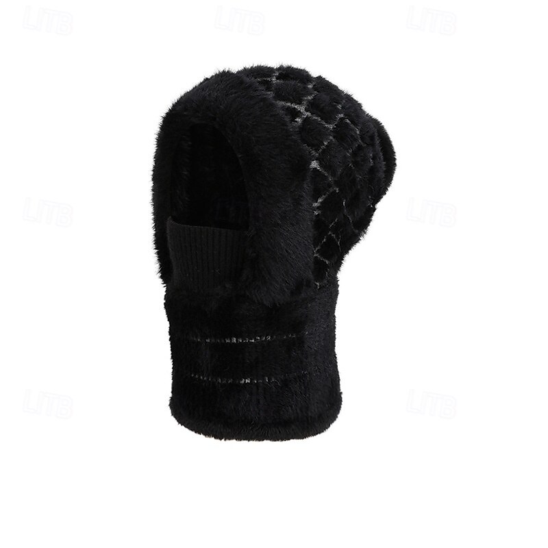 Czapka beanie 3 w 1, ocieplacz na szyję i osłona twarzy, zimowa, ciepła czapka beanie z maską na twarz i ocieplaczem na szyję dla kobiet, do jazdy na rowerze na świeżym powietrzu, jazdy na nartach, nauszniki z dzianiny, wygodna, pełna osłona głowy, zimna  2026 - $25.99 –P2