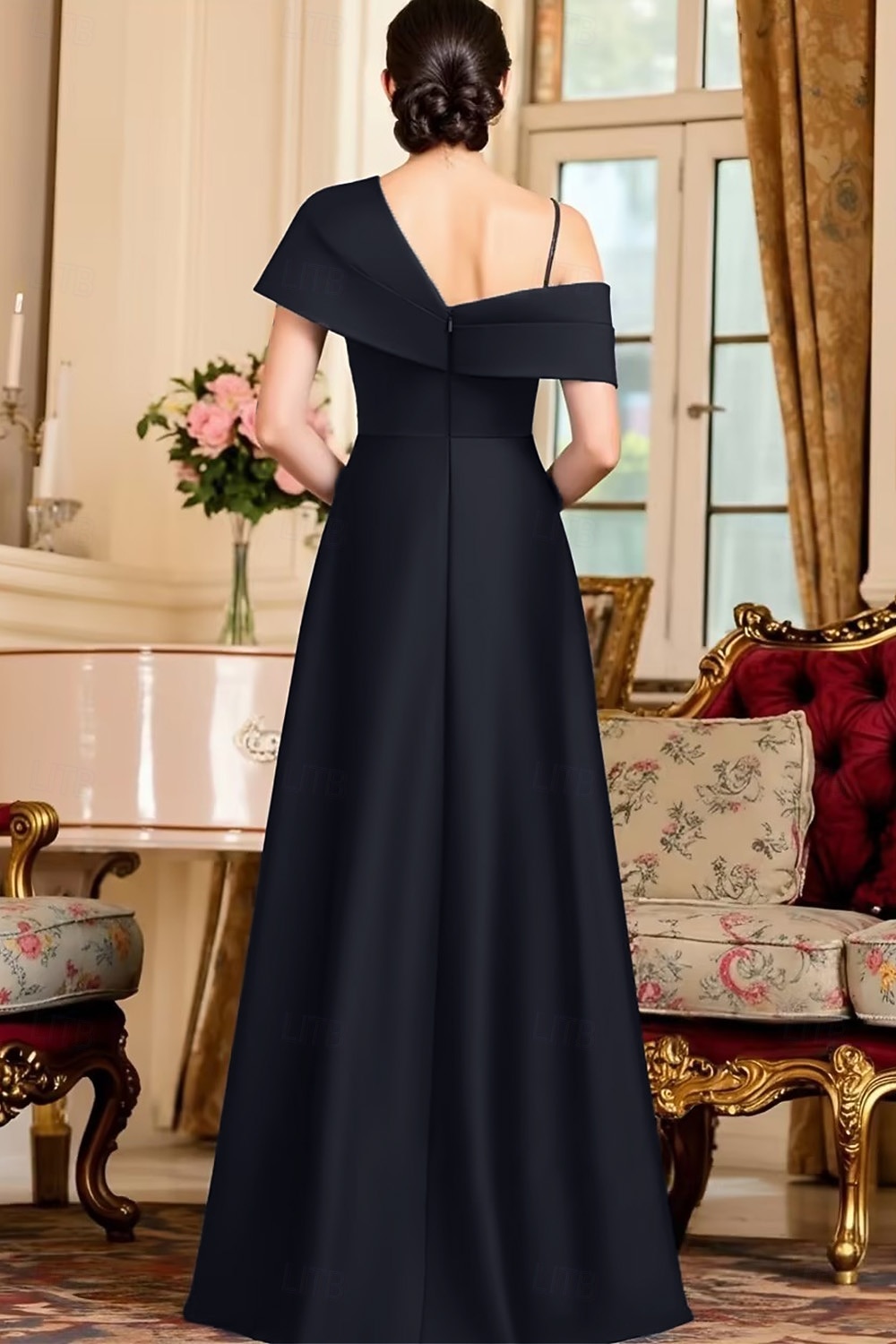 A-Linie Bodenlang Knöchellänge Partykleid Cocktailkleid Kurzarm Schulterfrei Elegant Minimalistisch Formell Hochzeitsgast Satin Brautmutterkleid mit Einfarbig 2025 - $134.99 –P8