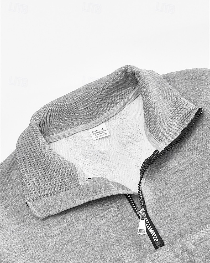 Homme Sweat-shirt Pull Sweat-shirt quart de fermeture éclair Noir Blanche bleu marine Kaki Gris Demi-zip Uni Jacquard Sport & Loisir Occasionnel Quotidien Streetwear Basique Occasionnel Automne Hiver de 2026 ? $30.99 –P4