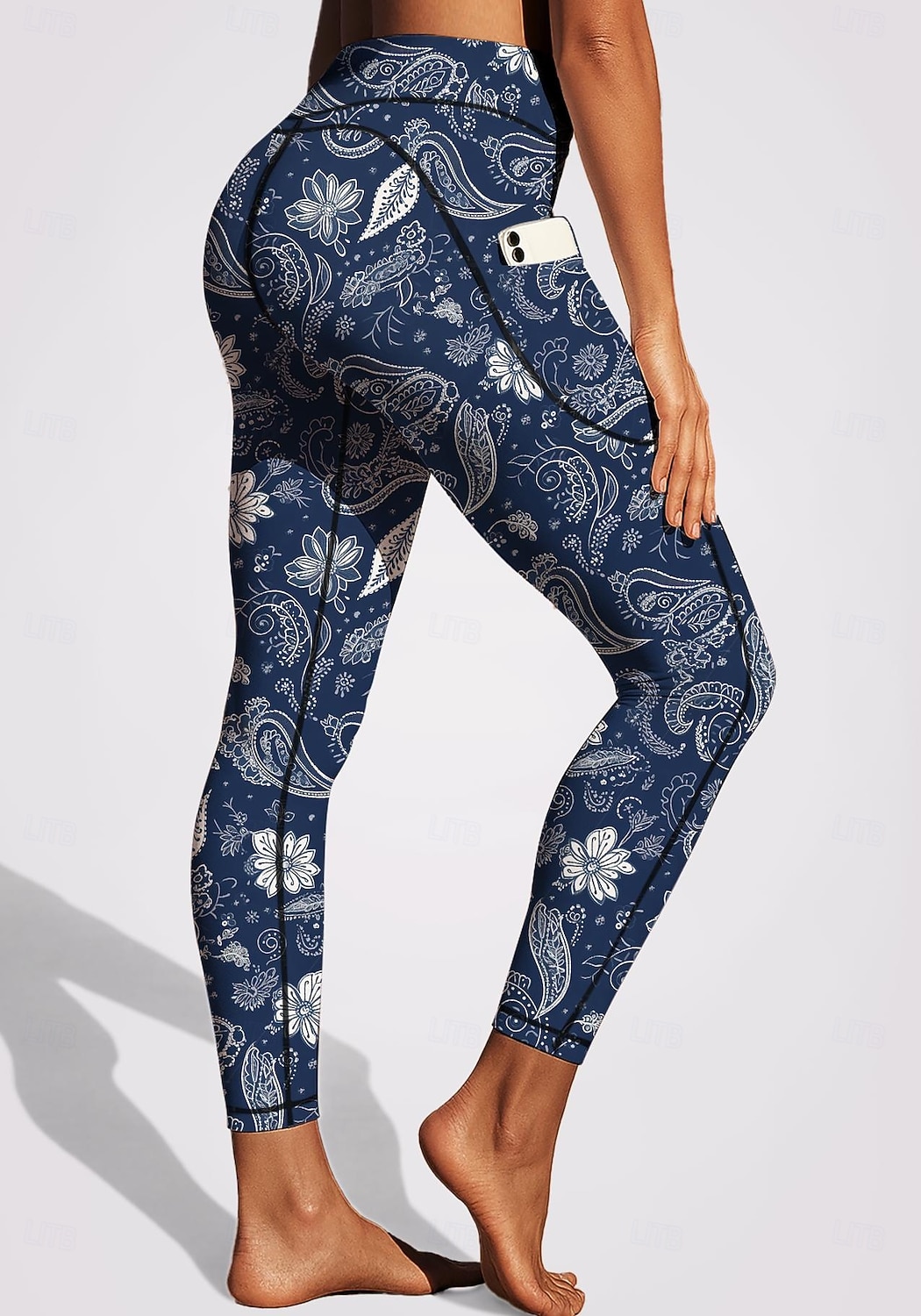 Per donna leggings da pilates Pantaloni fitness Leggings casual Tasche Bollo Patchwork Pilates Palestra Allenamento in Palestra Pantaloni Collant Leggings Paisley Stampa Floreale Blu marino scuro Gli del 2026 a $20.99 –P2