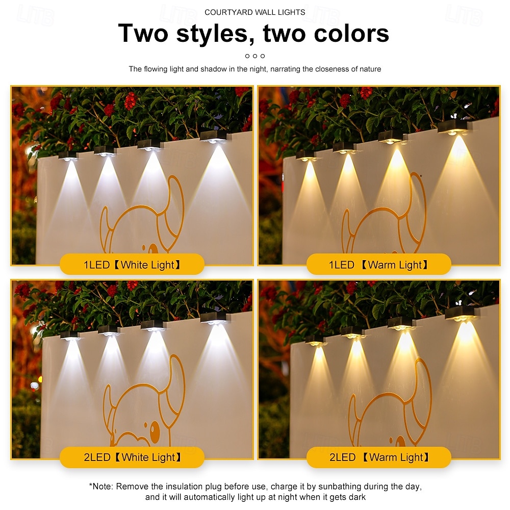 4PCS Sola Powered Waterproof Outdoor Wall Lights 1/2/3/4 LED for Villa Gardens Staircases Balconies Fences Porch Decoration Lighting 2026 - $23.99 –P19