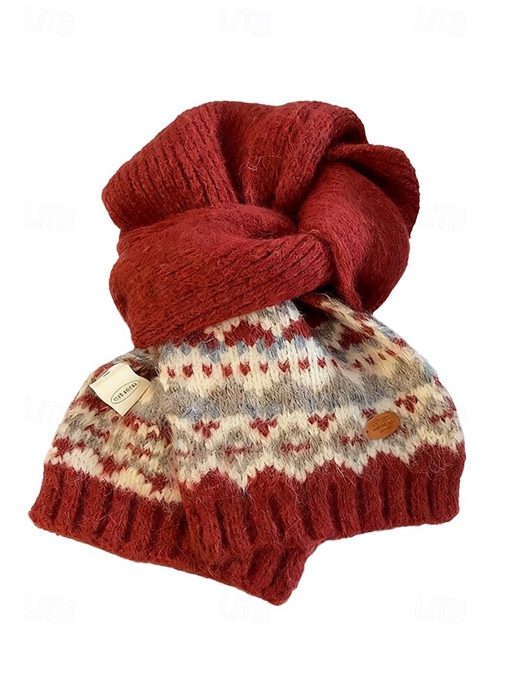 Weihnachtsstrickschal für Damen – kuschelig, weich, Fair-Isle-Muster, verschiedene Farben, perfekt für die Feiertage und als Wintergeschenk 2026 - $18.99 –P9