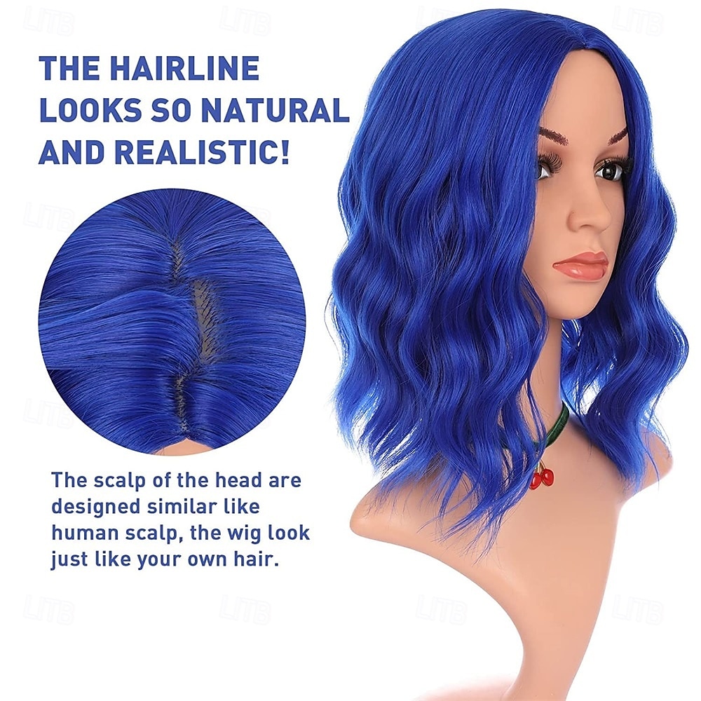 Carnival Wig 2026 Pink Black Blue Curly Bob Short Synthetic Festival Wig Mardi Gras Parade Cosplay Costume Hair for Women 2026 - $21.99 –P7