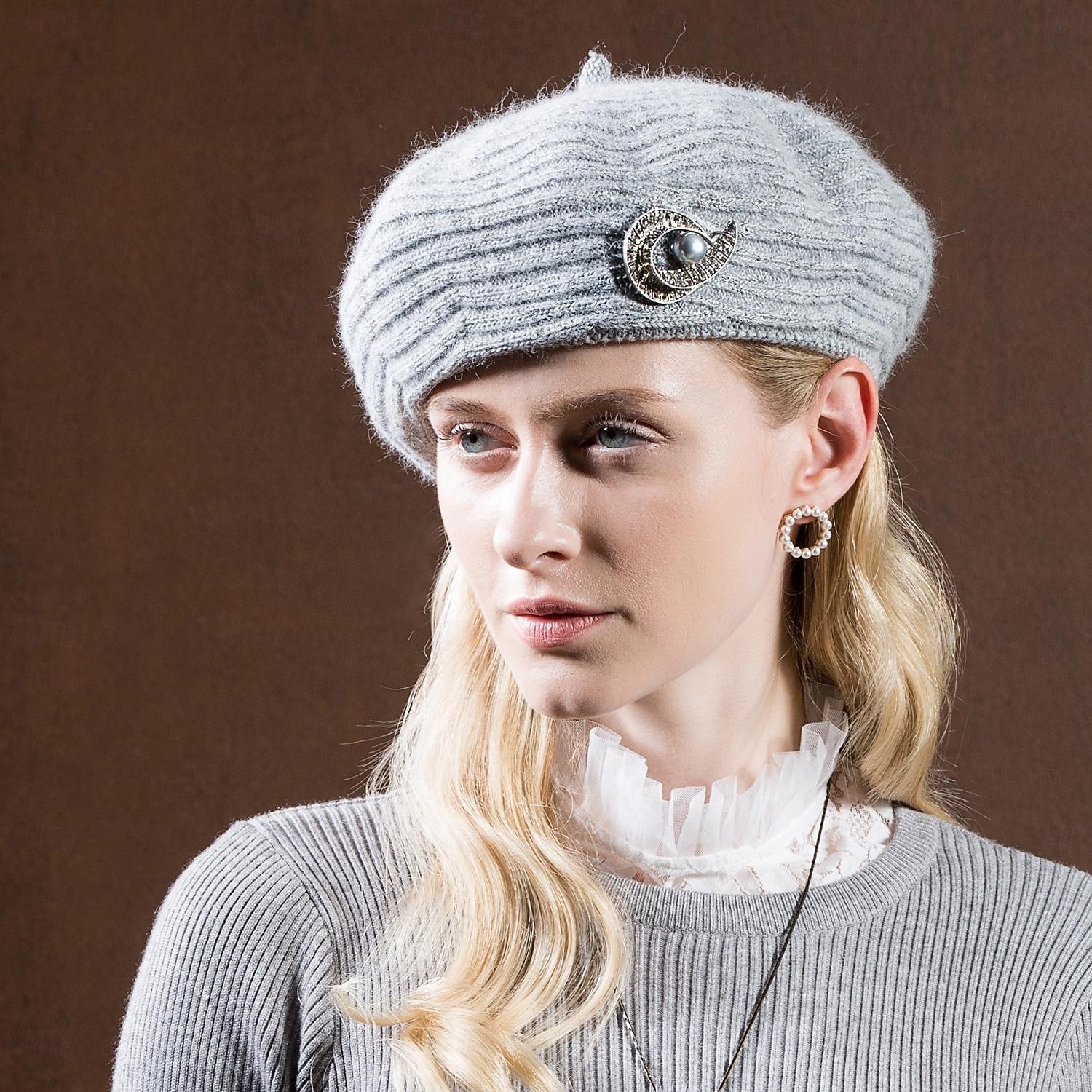 Hats synthetic fibre Beret Hat Floppy Hat Casual Holiday Classical Classic With Crystals Pure Color Headpiece Headwear 2026 - $28.99 –P4