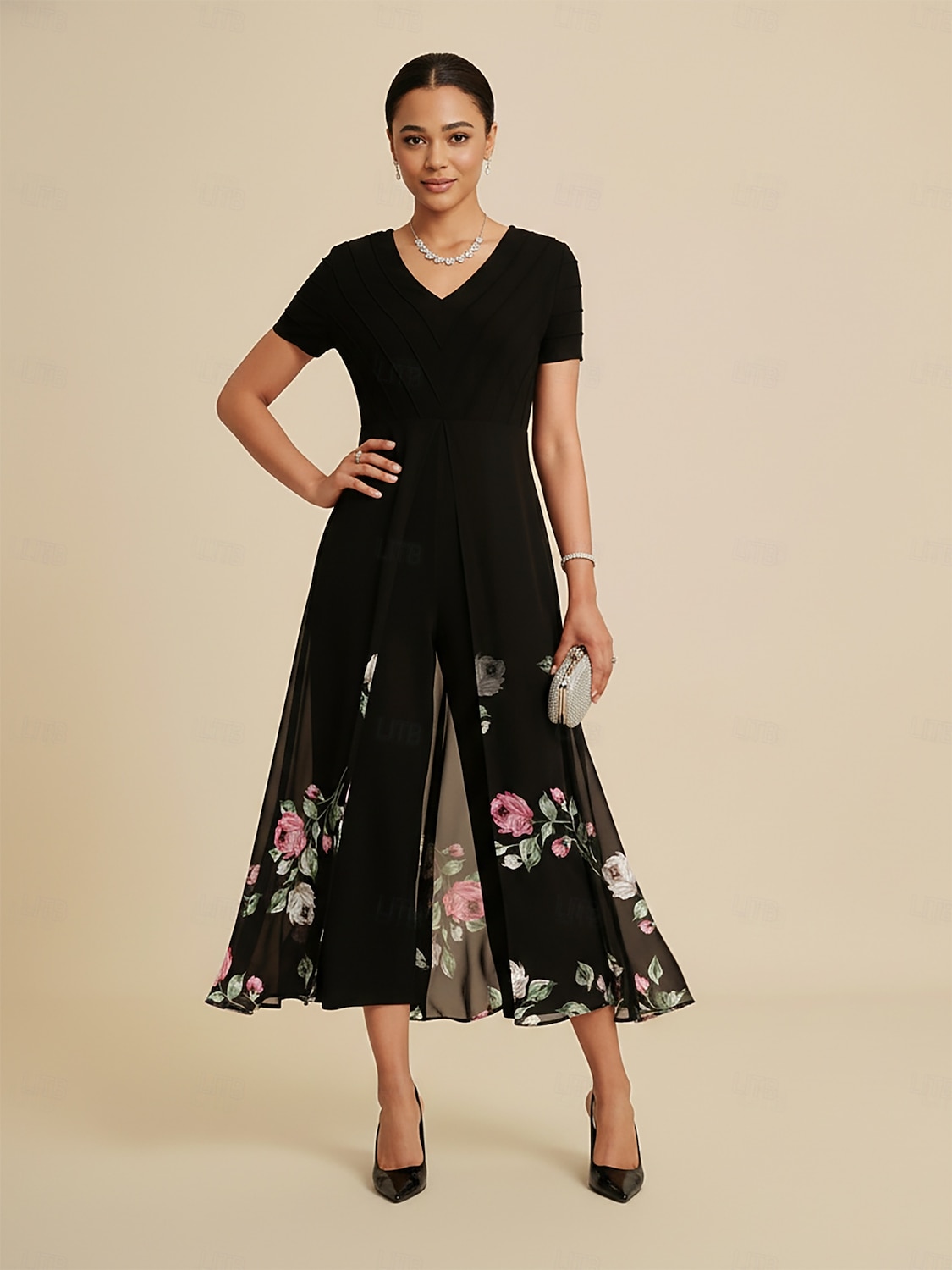 комбинезон в стиле пэчворк с градиентным принтом Tencel Roma для вечеринки в отпуске 2025 - $124.99 –P3