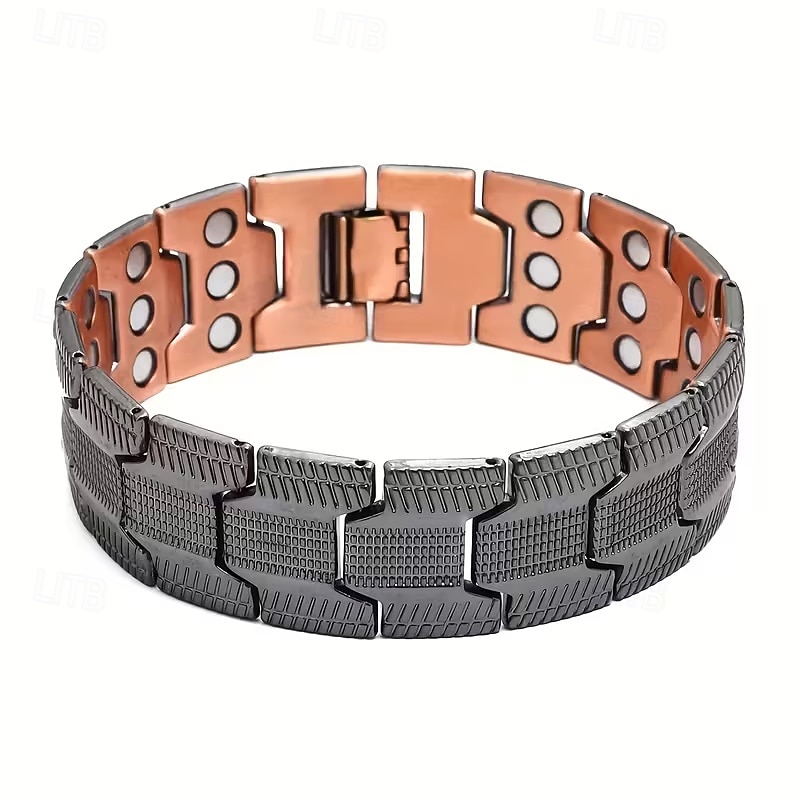 herrmagnetiskt armband - tre rader stark magnet - justerbart magnetiskt pärlarmband, elegant smycke i legering som present till pappa, mamma, jul, födelsedag, flera färger, herrmagnetiskt armband 2026 - $15.99 –P4