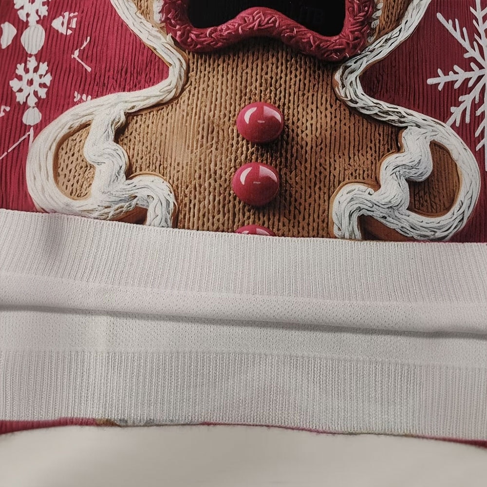 Ugly Christmas Sweater Men's Gingerbread Pullover Sweater Jumper Knitwear Crewneck Casual Vacation Daily Festival Print Keep Warm Long Sleeve Spring Fall Winter White Red Purple 2025 - $37.99 –P5