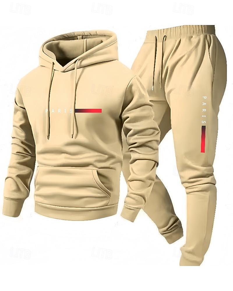 Муж. Спортивный костюм из двух частей Спортивные штаны Толстовка с капюшоном с карманом Однотонный Наборы одежды Наступила зима Темно-серый Темно-синий Тренажерный зал Пешеходный туризм Разрабатывать 2026 - $13.99 –P5