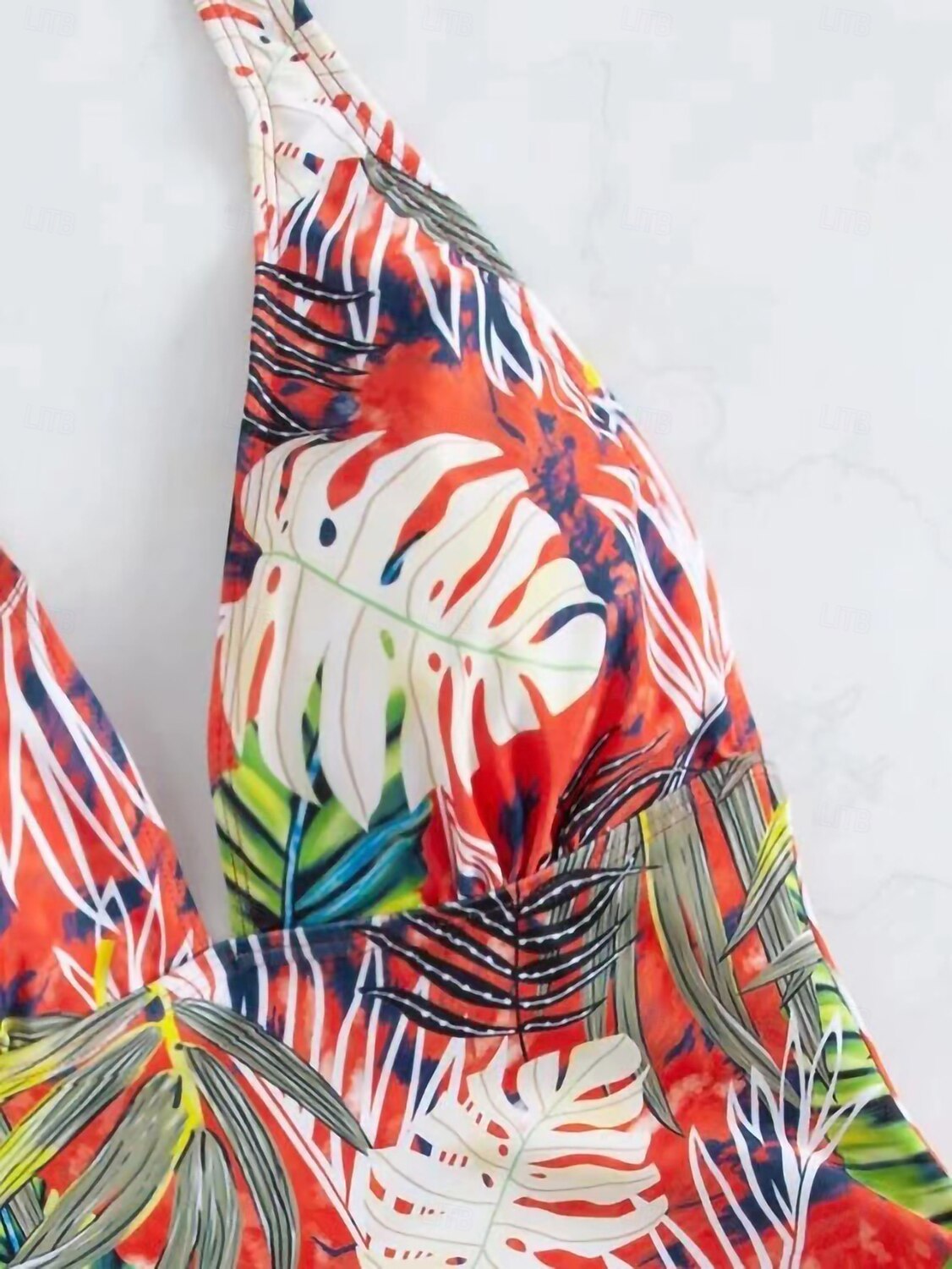 Costume da bagno tankini da donna 2 pezzi arricciato palmo cheeky controllo pancia vita alta slinguato senza schiena vacanza in spiaggia scollatura a halter floreale senza maniche del 2026 a $22.99 –P12