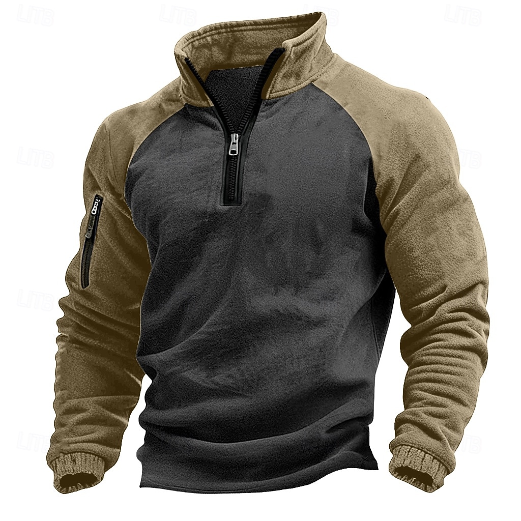 Ανδρικά Κάνε στην άκρη Φούτερ με φερμουάρ Tactical Hoodie Θαλασσί Πράσινο του τριφυλλιού Χακί Καφέ Όρθιος γιακάς Μισό φερμουάρ Σκέτο Κουρελού Τσέπη Μπλοκ χρωμάτων 2026 - $24.99 –P8