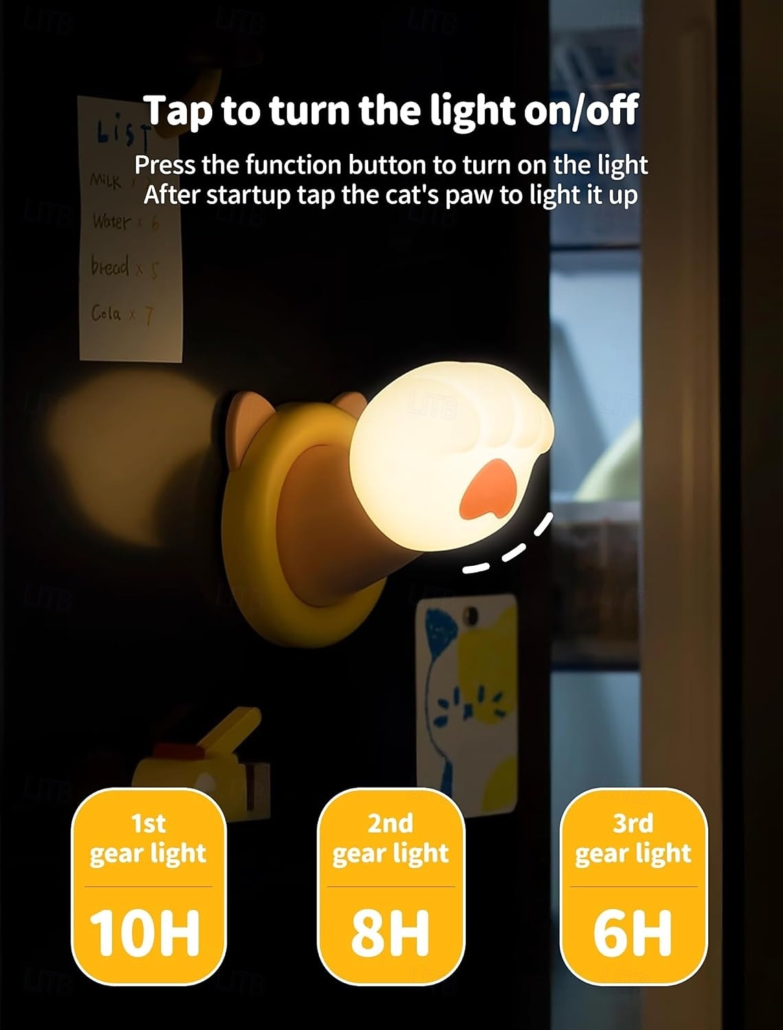 Nachtlampje voor de kinderkamer, magnetische wandlamp met kattenklauw, aanraaklamp voor op het bed, schattig dimbaar siliconen nachtlampje, grappig cadeau voor tieners en volwassenen, decoratie voor 2026 - $23.99 –P4