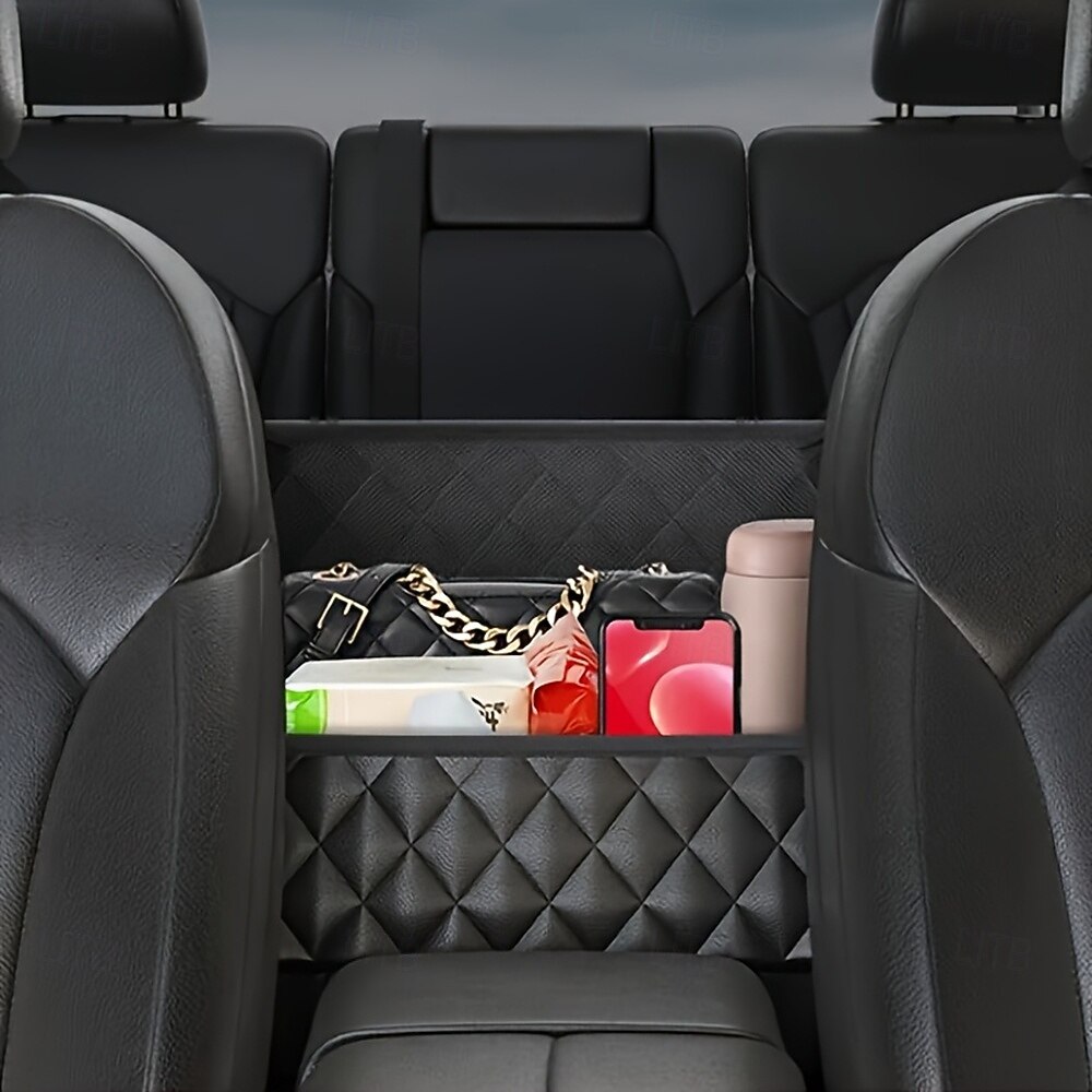 Organisateur de dossier de siège auto grande capacité - sac de rangement en filet de cuir artificiel durable pour organiser et ranger les accessoires intérieurs de voiture. de 2026 ? $37.99 –P3
