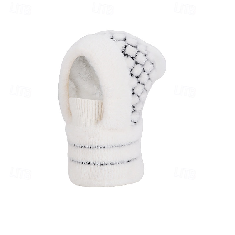 Czapka beanie 3 w 1, ocieplacz na szyję i osłona twarzy, zimowa, ciepła czapka beanie z maską na twarz i ocieplaczem na szyję dla kobiet, do jazdy na rowerze na świeżym powietrzu, jazdy na nartach, nauszniki z dzianiny, wygodna, pełna osłona głowy, zimna  2026 - $25.99 –P7