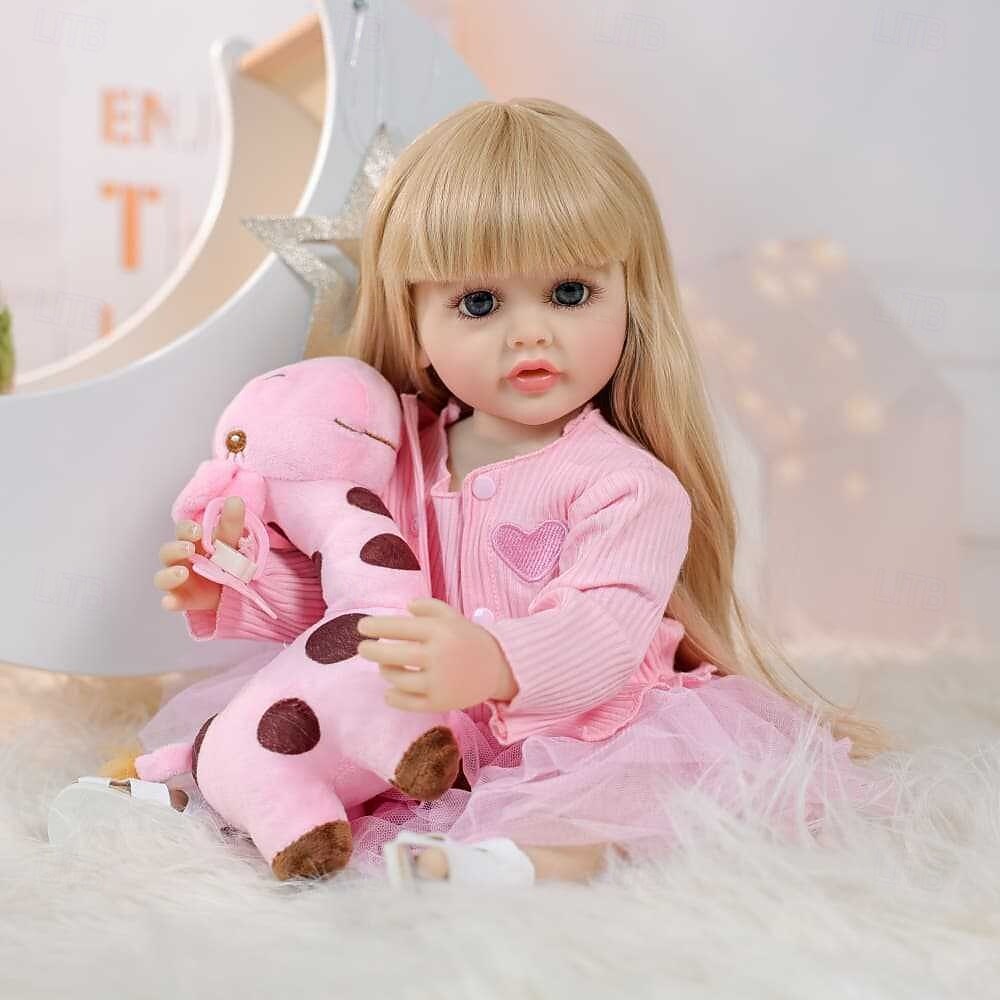Reborn Baby Dolls - 22 Inch Soft Body Realistic Baby Doll Girl Lovely Awake Blond Hair Girl Bebe Reborn de Silicona Real Life Baby Dolls with Gift Box for Kids Age 3 Collectors Christmas Gift 2025 - $166.99 –P4