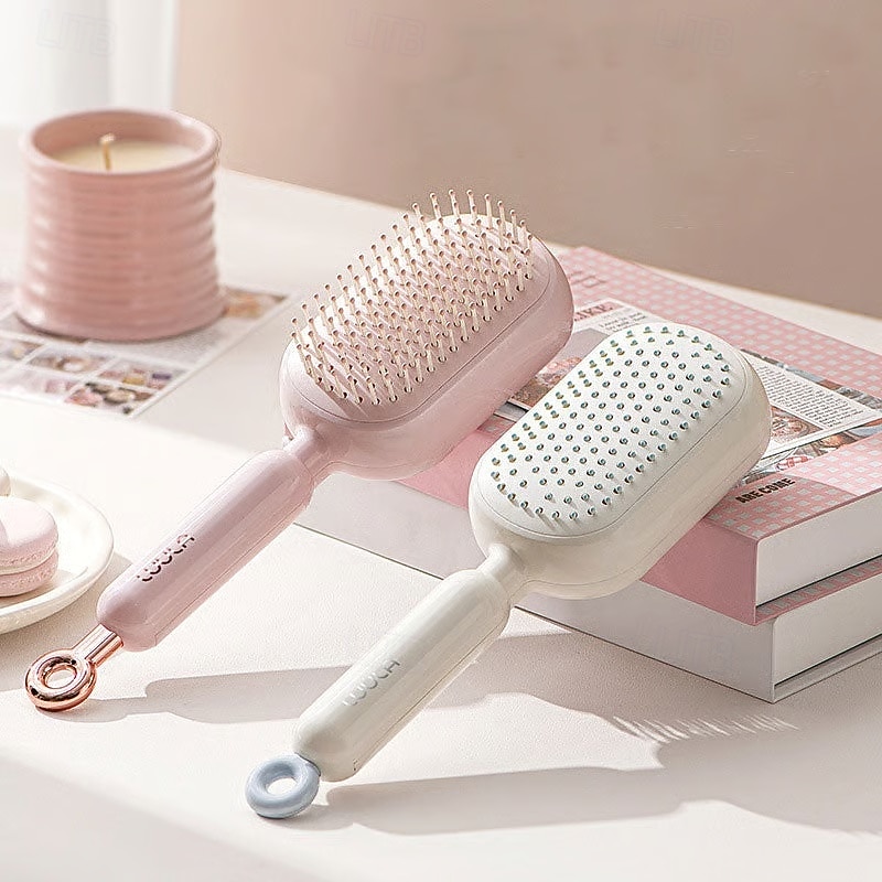 Peine de masaje con cojín retráctil, de diseño portátil para viajes. Cuenta con un anillo de tracción ergonómico, fácil de limpiar y masajeador con cojín de aire, ideal para desenredar cabello grueso 2026 - $16.99 –P2