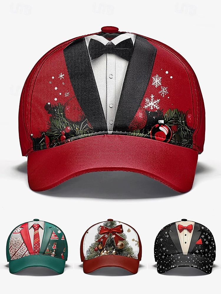 Casquette de smoking de Noël pour homme - matière polyester, motifs variés sur le thème des fêtes, idéale pour les soirées festives, les sorties décontractées et les célébrations de fin d'année. de 2026 ? $14.99 –P3