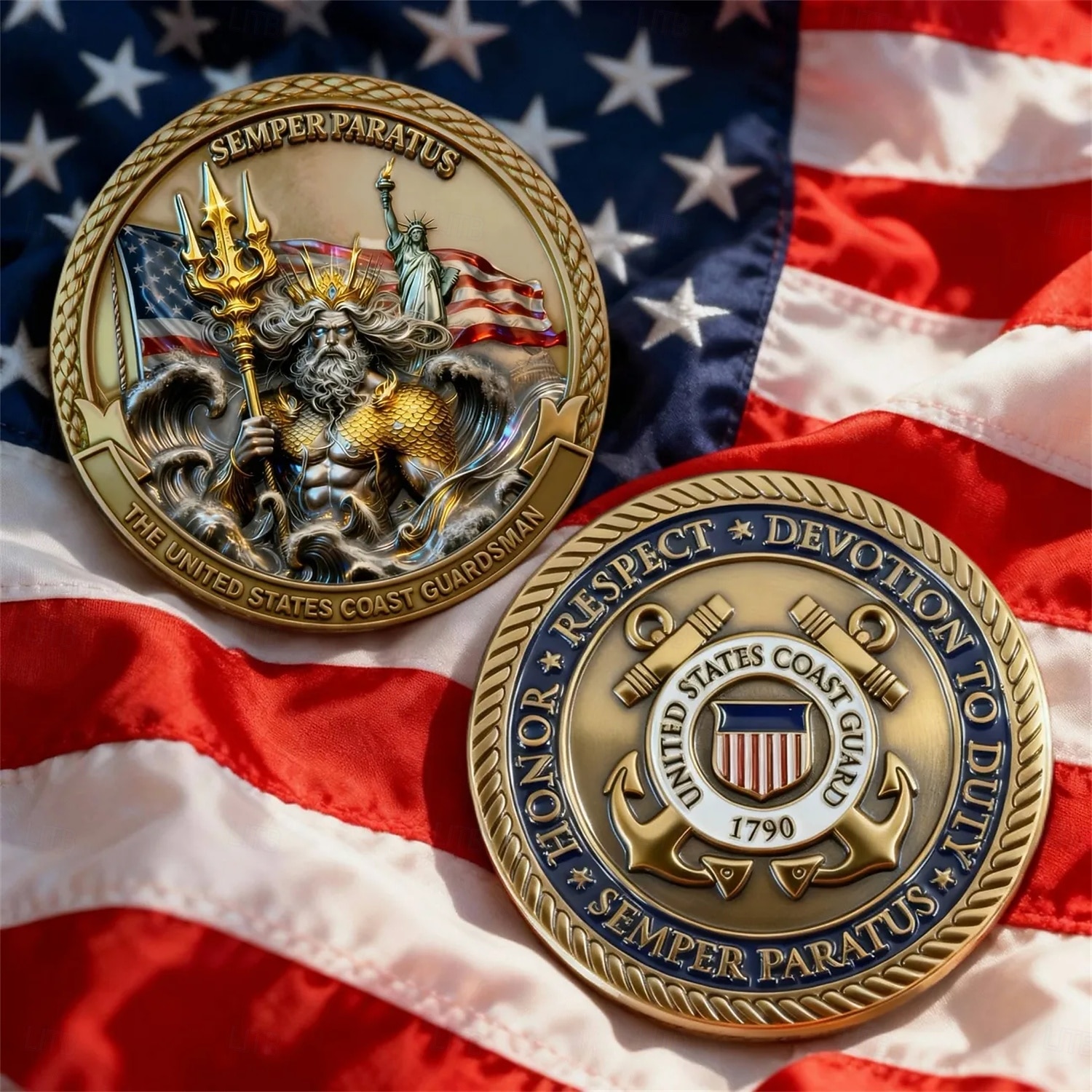 U.S. Coast Guard Gedenk-Münze Zinklegierung Militär Challenge Coin 250. Jubiläums Marine Corps Tribute Metall-Sammelstück haltbares Goldton-Medaillon für Veteranen Semiquincentennial 2026 - $19.99 –P2