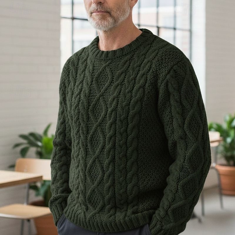 Per uomo Maglione di Natale Maglioni di Natale Felpa Maglione per le feste Maglione A Coste Treccia Maglia Corto Lavorato a maglia Girocollo Moderno Contemporaneo Abbigliamento quotidiano Uscire del 2026 a $39.99 –P4