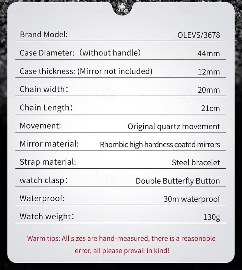 The New Olevs Men'S Business Watch Features A Luminous Moon Phase Calendar Small Three-Hand Multi-Functional Digital Large Dial Quartz Watch Which Is A Fashionable Casual Waterproof And Sporty Me 2025 - $34.99 –P10