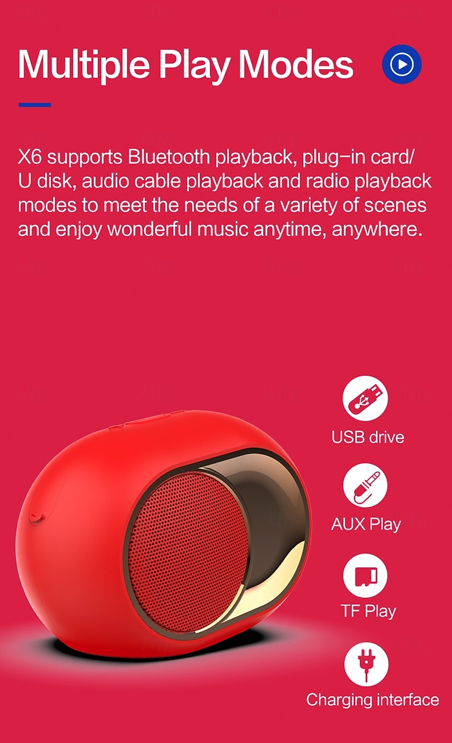 2025 New Wireless Speaker Supporting Multiple Playback Modes Wireless/TF Card/USB Playback High Volume Long Battery Life Stereoscopic Sound Effects To Fill The Event Atmosphere Suitable for Smar 2025 - $24.99 –P8