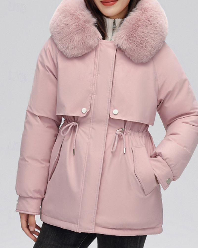 Per donna Giacca imbottita Giacca in Pile Cappotto in Pelliccia Sintetica Caldo Confortevole Cerniera Bottoni Collo in Pelliccia Casual Semplice Vacanza Streetwear Abbigliamento quotidiano Uscire del 2025 a $55.99 –P9