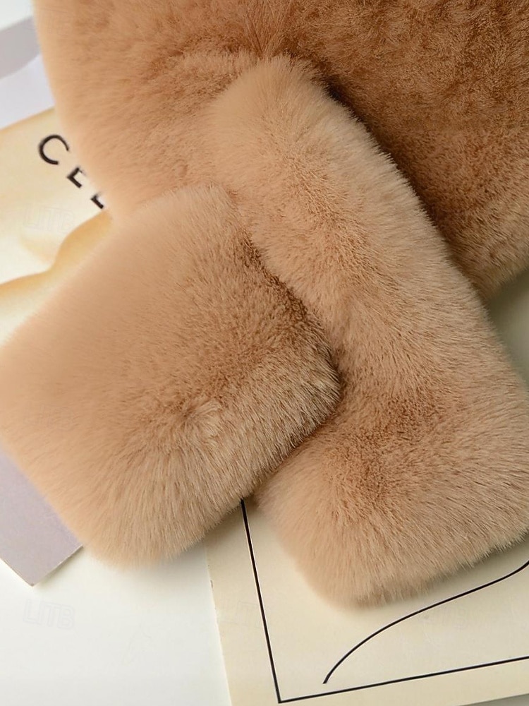 Unisex-Schal aus Kunstpelz, weiches und warmes Material, vielseitig tragbar, perfekt für Wintermode und als Weihnachtsgeschenk, in verschiedenen Farben erhältlich 2026 - $9.99 –P9