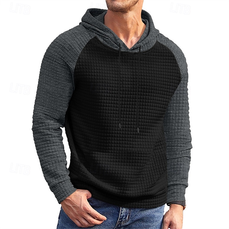 Homens Moletom Estacionar Preto Cinza Claro Cinzento Escuro Cinzento Com Capuz Bloco de cor Com Cordão Desportos e Ar livre Casual Diário Impressão 3D Roupa de rua Roupa de Esporte Casual Outono de 2026 por $19.99 –P11