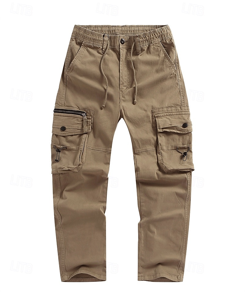 Homens Calças Cargo Calças Bolso multi Tecido A Prova de Vento Vestível Comprimento total Ao ar livre Diário Acampar e Caminhar Roupa de rua à moda Exército verde Preto de 2026 por $47.99 –P1