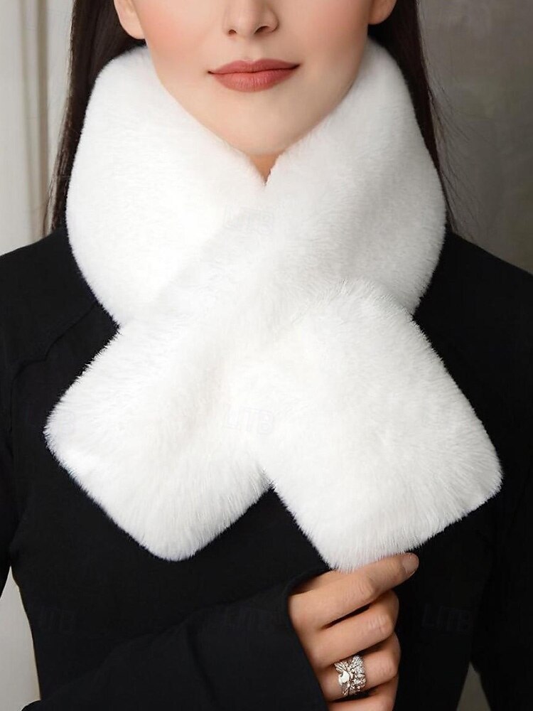 Unisex-Schal aus Kunstpelz, weiches und warmes Material, vielseitig tragbar, perfekt für Wintermode und als Weihnachtsgeschenk, in verschiedenen Farben erhältlich 2026 - $9.99 –P6