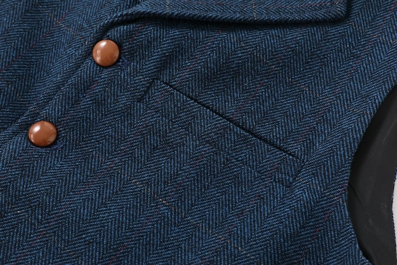 Men's Vest Tweed Vest Waistcoat Vintage Fashion Spring &  Fall Buttons Wool Blend Comfortable Plain Single Breasted V Neck Regular Fit Deep Green Navy Dark Gray Light Grey Vest 2025 - $34.99 –P5