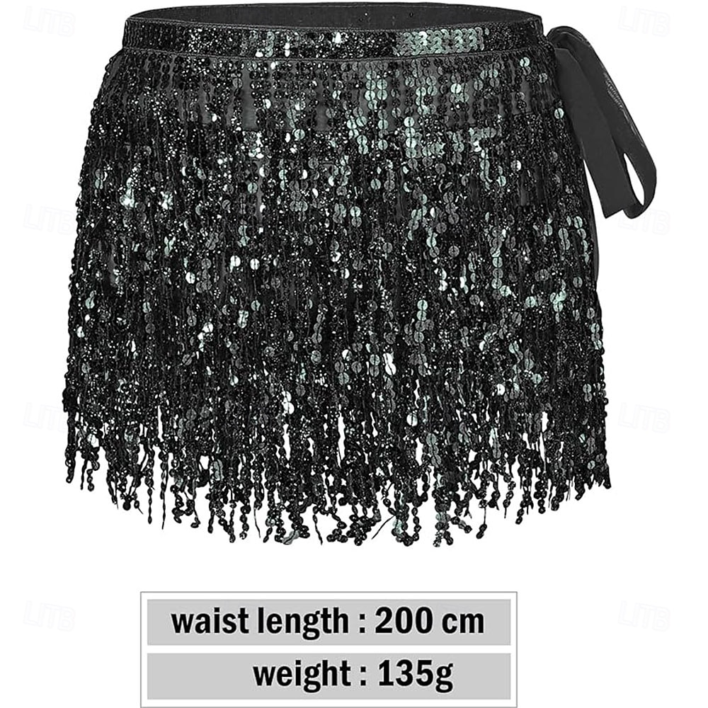 Samba Dancewear Buikdans Rok Franje Franje Rave Rok Feest Sequinen Franje Rok Buik Heupsjaal Festival Outfits Performancenkostuum 2026 - $25.99 –P2