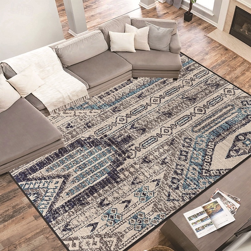Covor vintage în stil etnic persan, durabil, rezistent la murdărie, pentru canapea și măsuță de cafea, pentru dormitor, noptieră, covoraș, decor pentru casă 2026 - $13.49 –P2