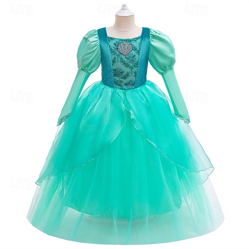 Buchwoche 2026 Kinder Mädchen Kleid Partykleid einfarbig ärmellos Bühnenkleid besondere Anlässe Mesh Mode Alltag Prinzessin Maxi Partykleid Swingkleid Tüllkleid Sommer Frühling ab 4 Jahren grün 2026 - $34.99 –P1