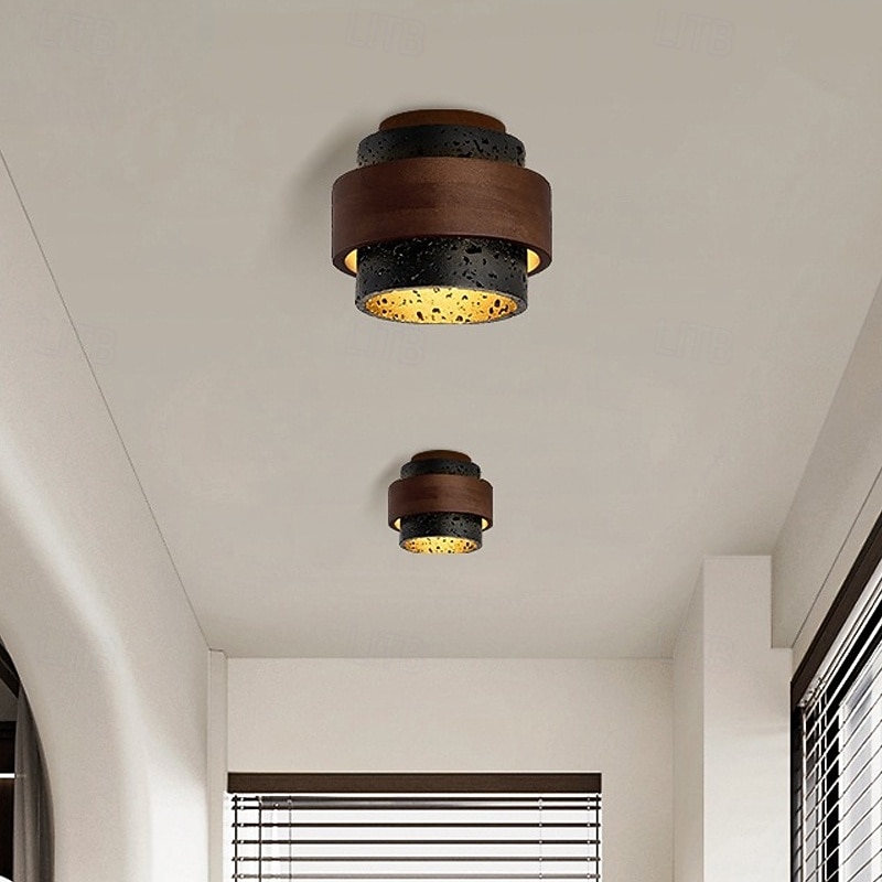 plafoniera semplice in travertino nero, lampada da soffitto semi-incassata, apparecchi di illuminazione E27 a 1 testa da posizionare vicino al soffitto, lampada a sospensione semplice e creativa, per del 2026 a $168.99 –P1