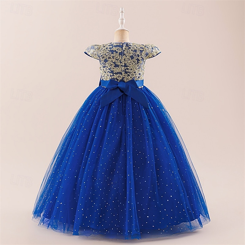 Enfants Fille Robe Robe de Soirée Couleur Unie Sans manches Formel Performance Occasion Spéciale Noeud de cravate Mode Quotidien Princesse Polyester Maxi Robe de Soirée Robe évasée Robe en Tulle Ét de 2026 ? $45.99 –P24