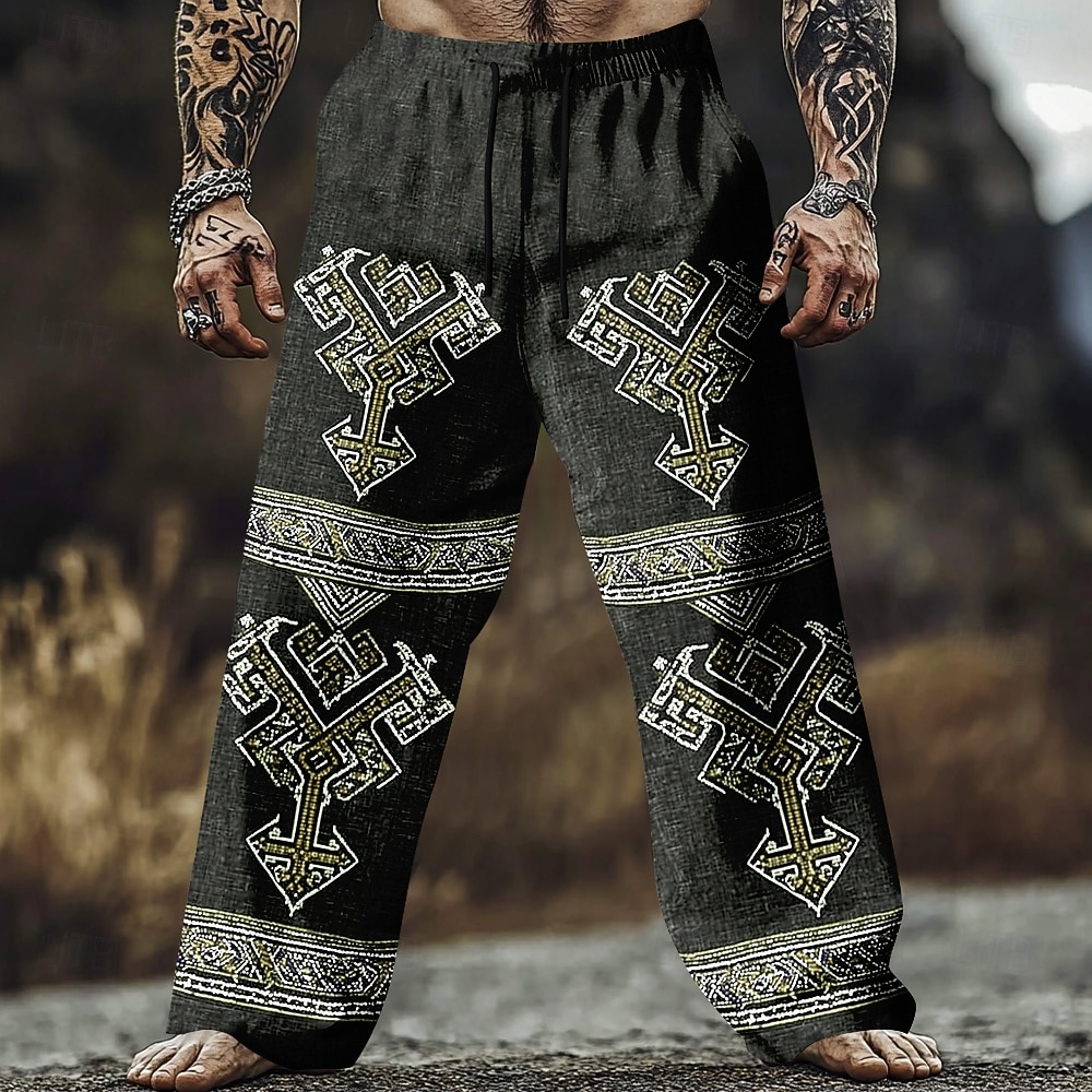Per uomo Motivo Geometrico Vichingo Arte celtica Pantaloni Pantaloni casual Pantaloni Larghi Misura del girovita medio Vintage Retrò Casuale All'aperto Coulisse elastica in vita Pantaloni tipo lino del 2026 a $27.99 –P3