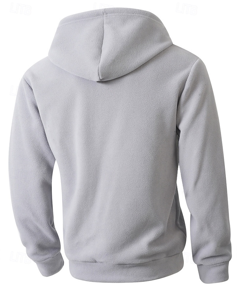 2026年 男性用 パーカー クォータージッパーパーカー フリースパーカー ブルー ブラック パープル ライトグレー ダックグレー フード付き 平織り ジッパー ポケット スポーツ 日常 祝日 ポリエステル ストリートファッション ベーシック カジュアル 秋 冬 衣類 パーカー トレーナー  コレクション – $32.99 –P2