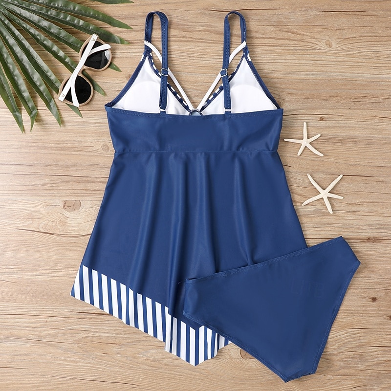 Mulheres Roupa de Banho 2 partes Slip roupa de banho Frente Única Férias Roupa de Praia Floral Decote V Sem Manga Fatos de banho de 2026 por $28.99 –P10