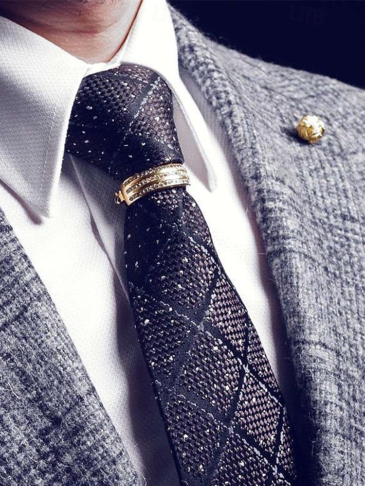 Clemă de cravată bărbătească din aliaj, culori aurii și argintii, elegantă și durabilă pentru ocazii formale și purtare de zi cu zi 2026 - $11.99 –P1