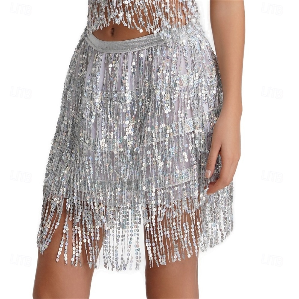 Samba Dancewear Belly Dance Sequin Tassel Skirt Half Bead Performance Skirtl Performance Costume 2026 - €31.57 –P10