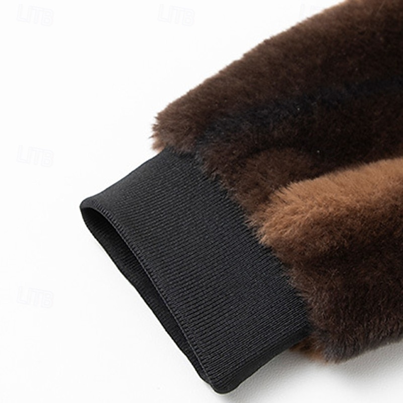 Herren Winterjacke Fleecejacke Freizeitjacke Urlaub Täglich Thermowarm Tasche Fleece Herbst Winter Einfach Mode Streetwear Stehkragen Regulär Schwarz Braun Jacken 2026 - $45.99 –P6