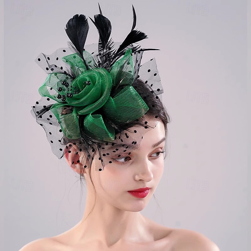 Decoração de Cabelo Presilha de cabelo Pena Casamento Aniversário Elegante Vintage Estilo bonito Com Penas Miçangas Capacete Chapéu de 2026 por $17.49 –P4