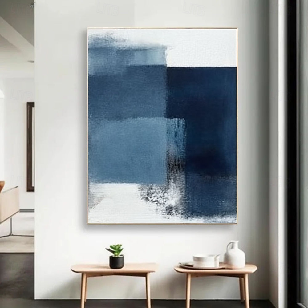 Hand painted Nordic Abstract Painting Minimalist Decor Blue Gradient Graffiti Poster Wall Art Canvas Pictures Wall Decor for Living Room Home Decoration wall art paintings 2026 - $130.99 –P2