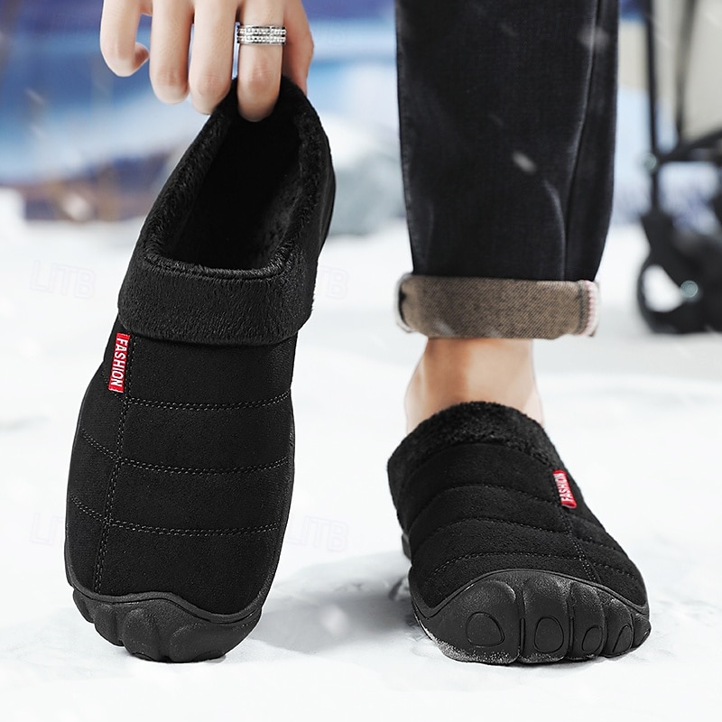 scarpe slip-on trapuntate marroni da uomo con fodera in pile: calzature calde e comode per l'inverno e le uscite informali del 2026 a $34.99 –P10