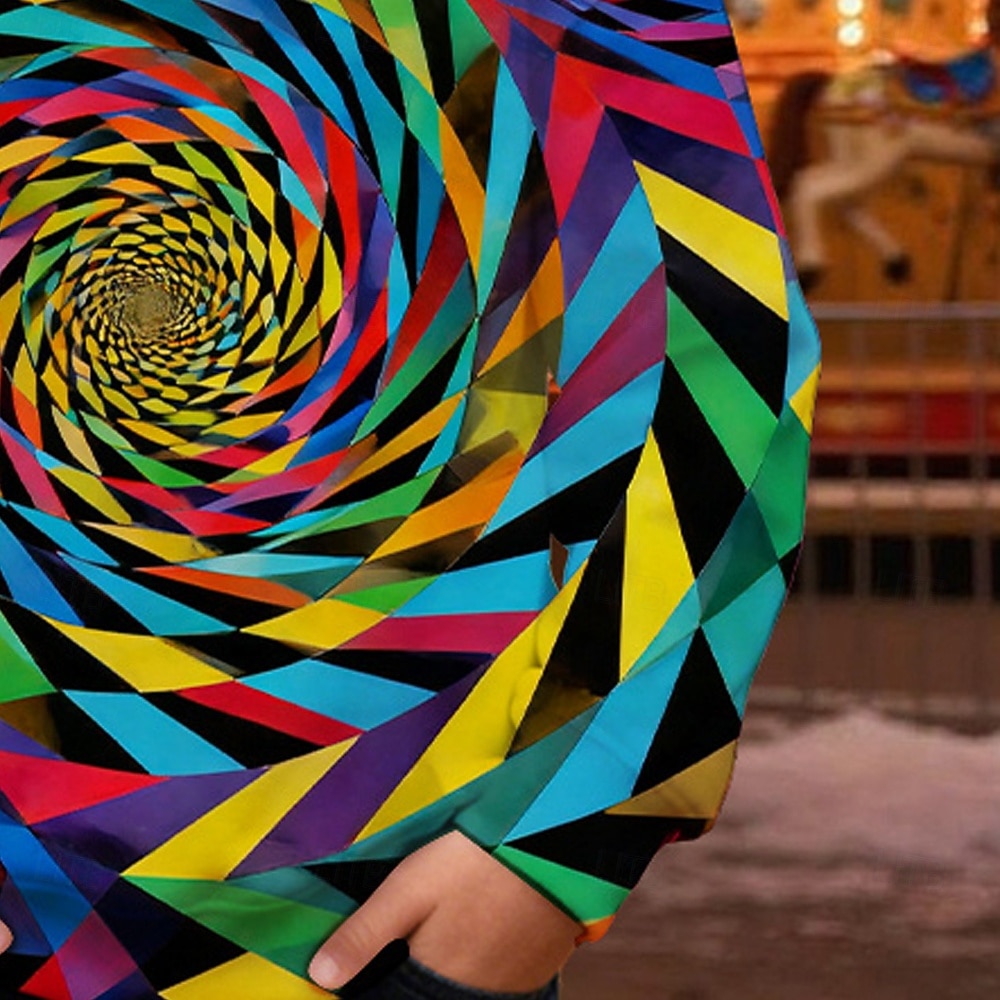 Jungen 3D Grafik Geometrisch Optische Täuschung Sweatshirt Langarm Frühling Herbst Mode Basic Kinder 4-12 Jahre Rundhalsausschnitt Outdoor Lässig Täglich Normale Passform 2025 - $17.49 –P3