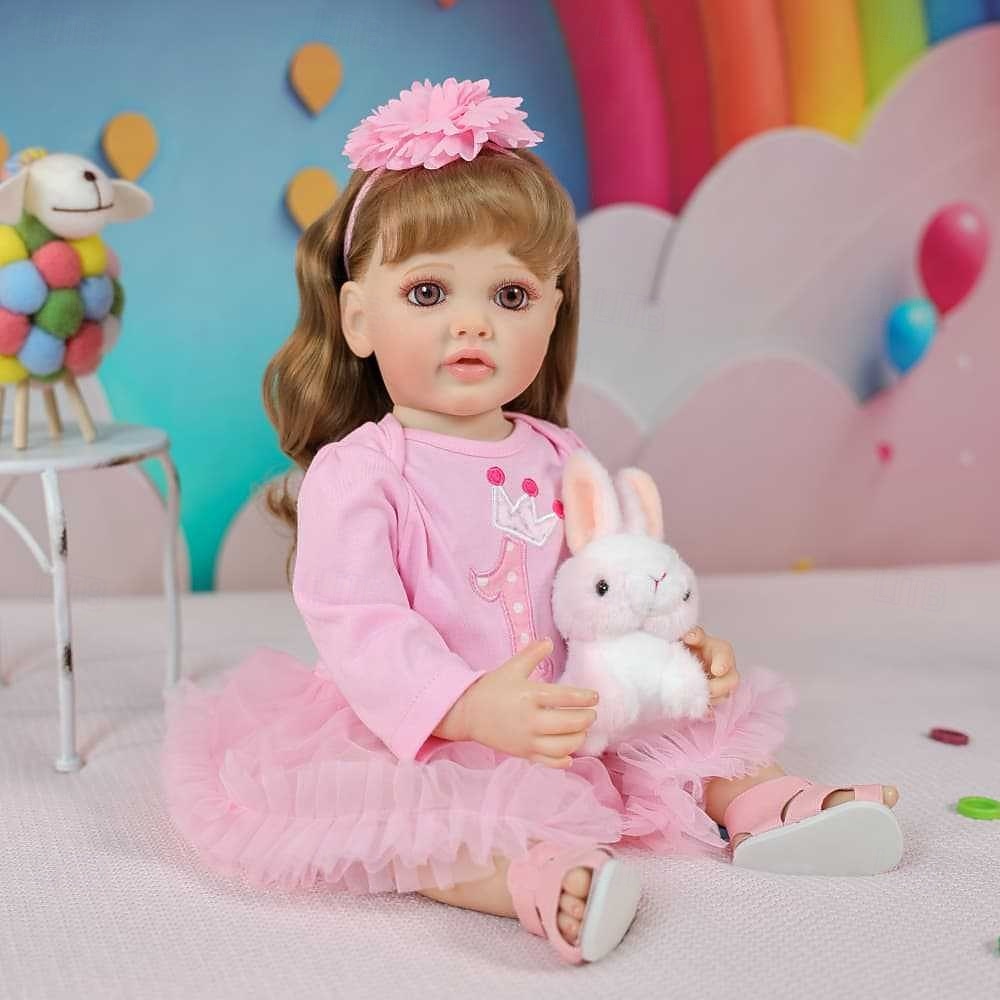 Reborn Baby Dolls - 22 Inch Soft Body Realistic Baby Doll Girl Lovely Awake Blond Hair Girl Bebe Reborn de Silicona Real Life Baby Dolls with Gift Box for Kids Age 3 Collectors Christmas Gift 2025 - $166.99 –P6