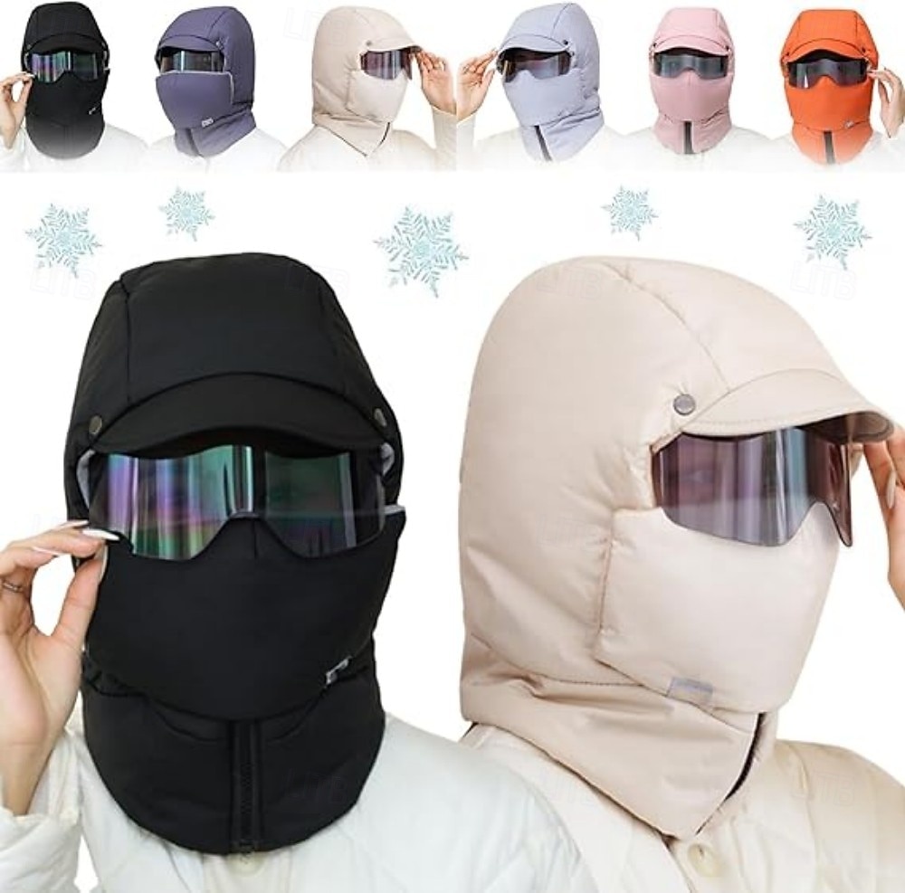 téli szélálló, teljes fedésű kültéri lovaglómaszk üveggyapjúval bélelt katonai fülvédős sapkával, uniszex hideg időjárási arcvédő, vastagított meleg csapda sapka kerékpározáshoz, síeléshez, 2026 - $21.99 –P7